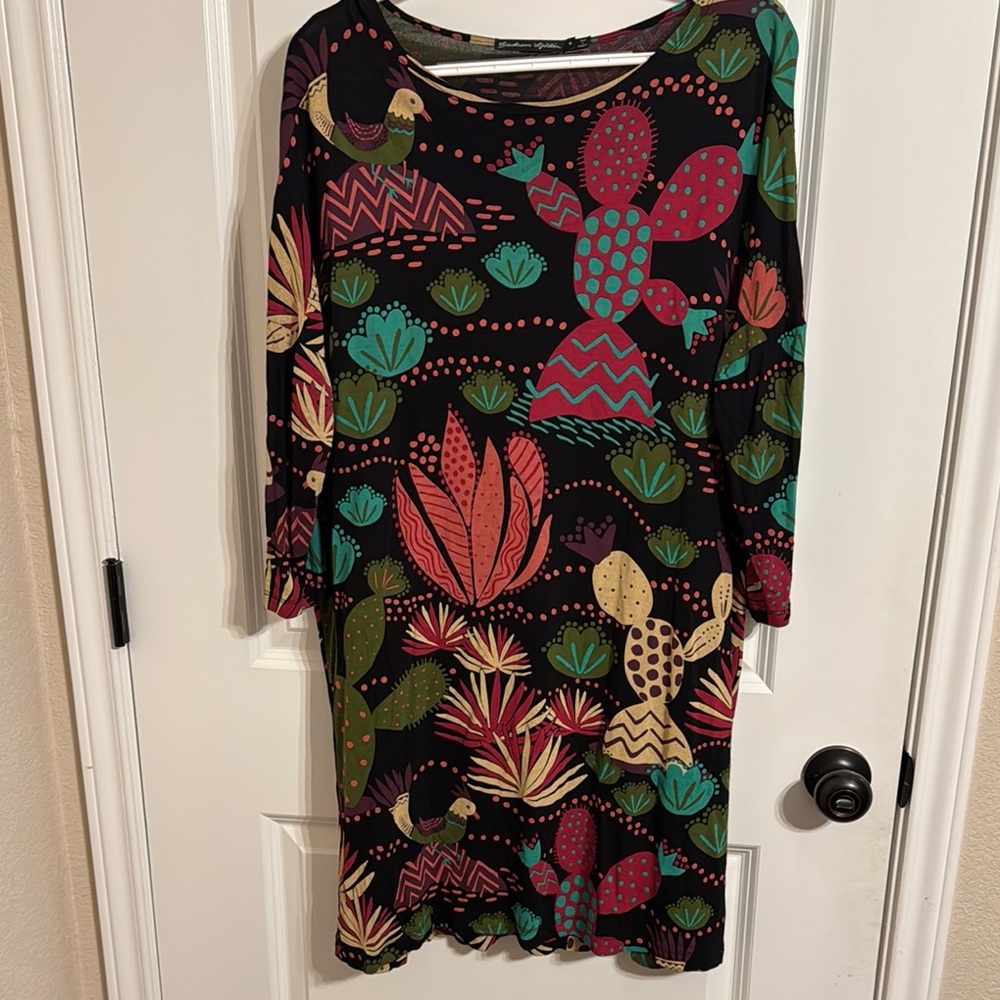 Colorful Cactus Print Dress